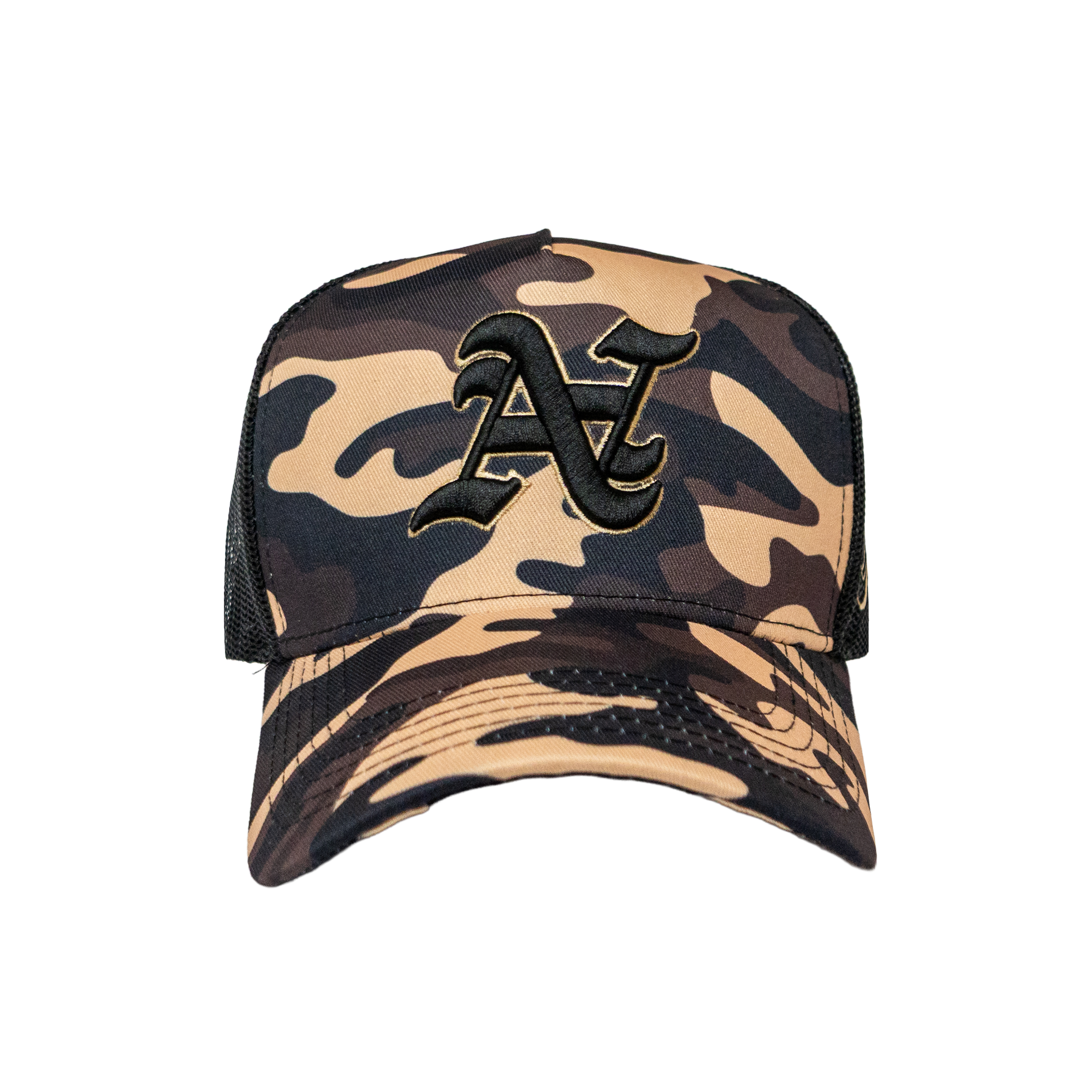 TAN WOODLAND CAMO TRUCKER